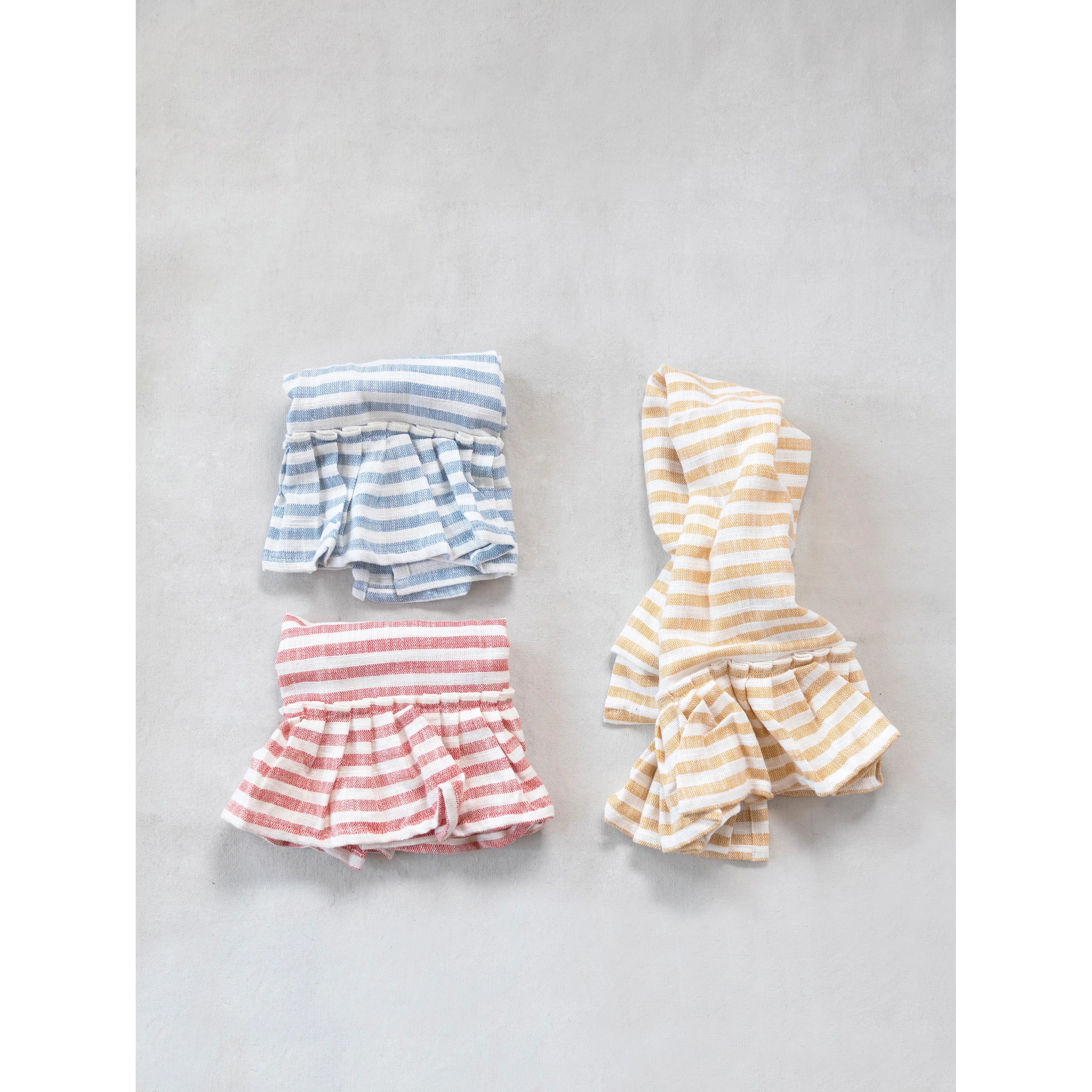 Creative Co-Op Tan & Grey Striped Cotton Tea Towels (Set of 3 Pieces)