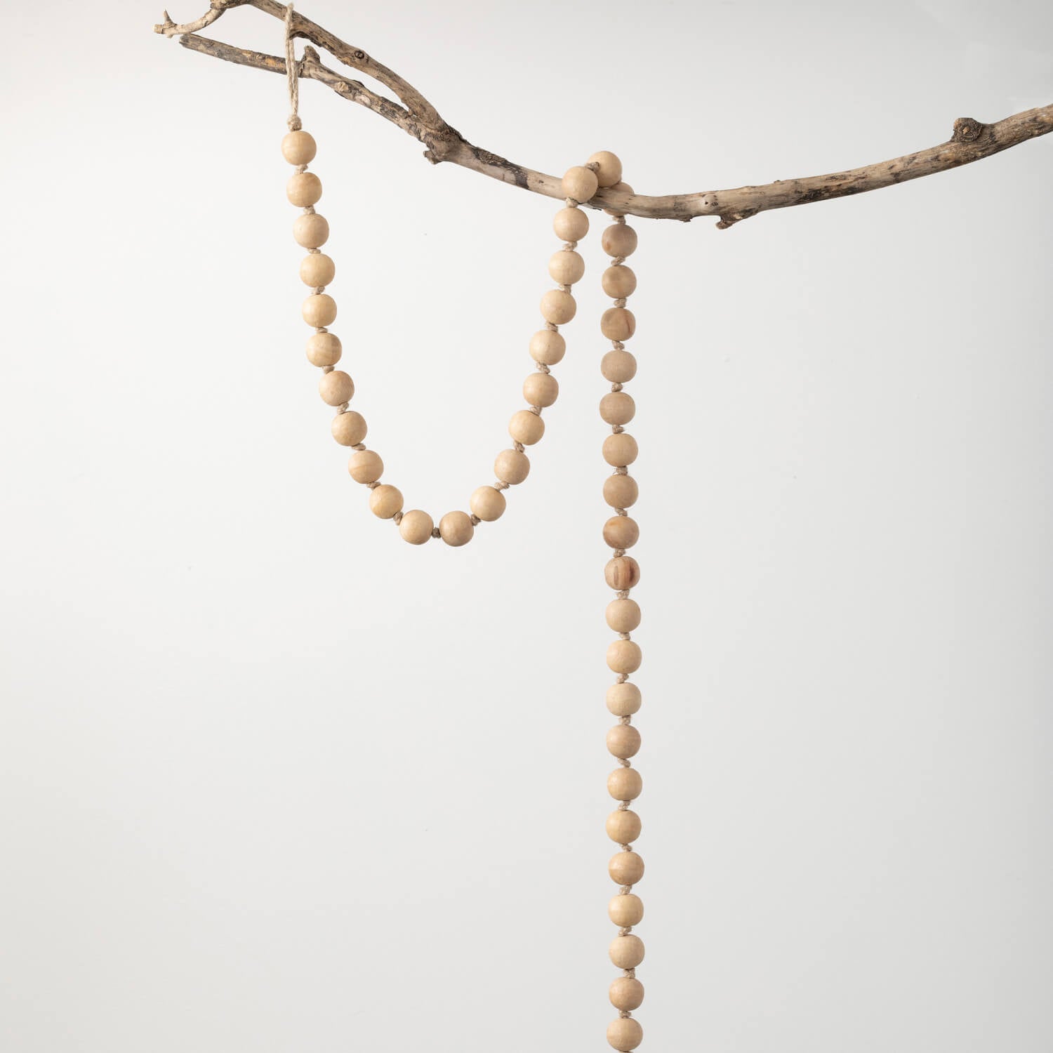 Saffron Wooden Hanging Beads 46cm White – Habitania