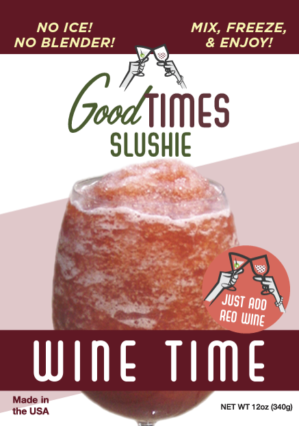 front of the wine time slushie mix package