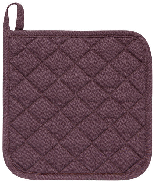 square plum colored pot holder.