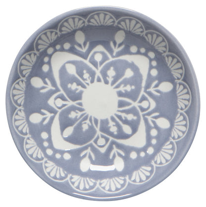 gray with white embossing porto dipping dish