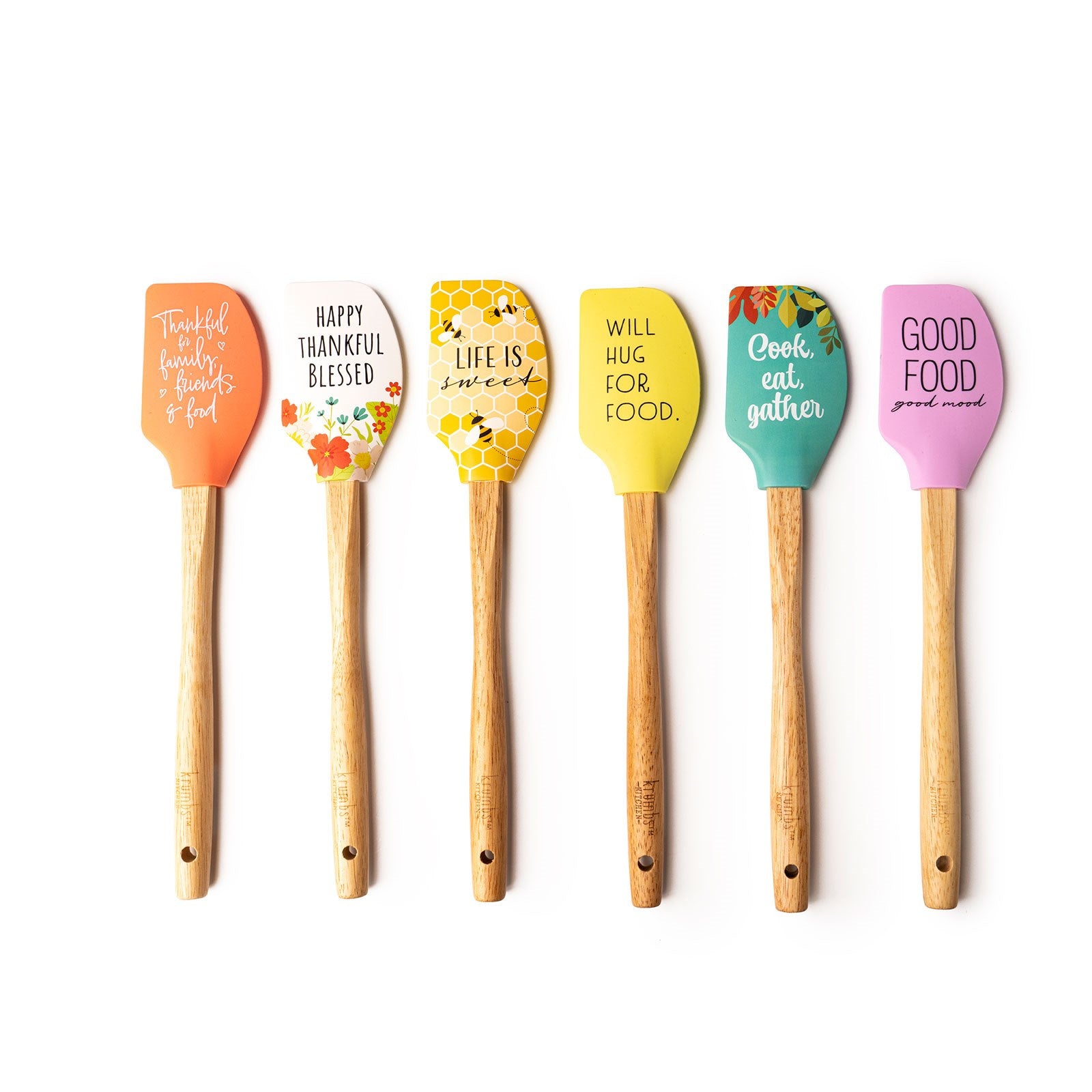 One Krumbs Kitchen Metallic Gold Handle Silicone Spoon - SHIPS ASSORTED