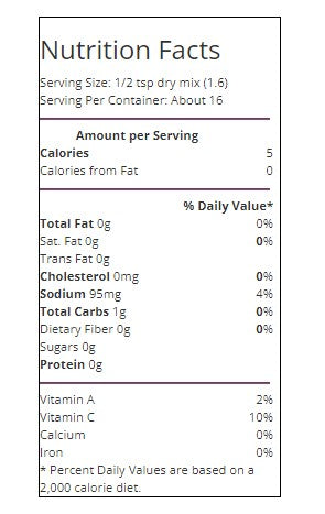 Nutrition facts list. For more information call 501-327-2182.