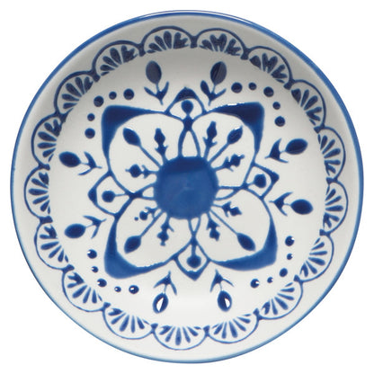 white with blue embossing porto dipping dish