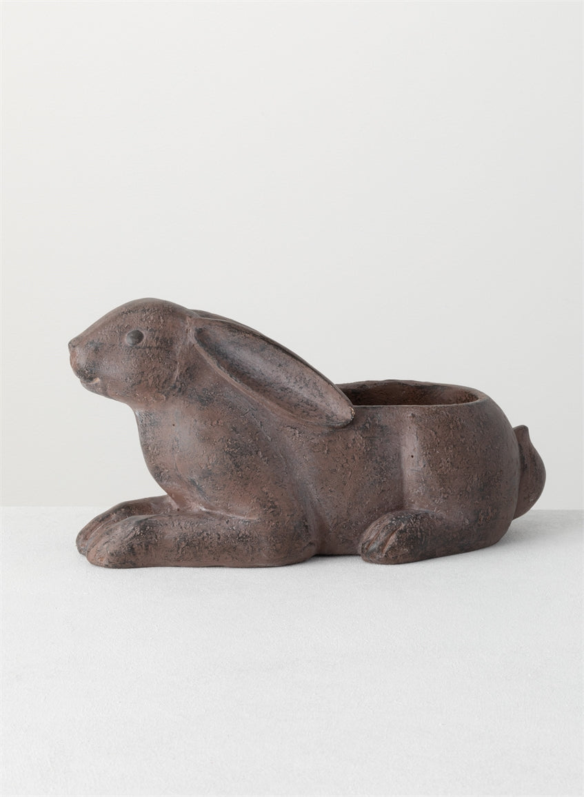 6MG0035 Planter Rabbit 41 cm Brown Ceramic material Decorative Figurine