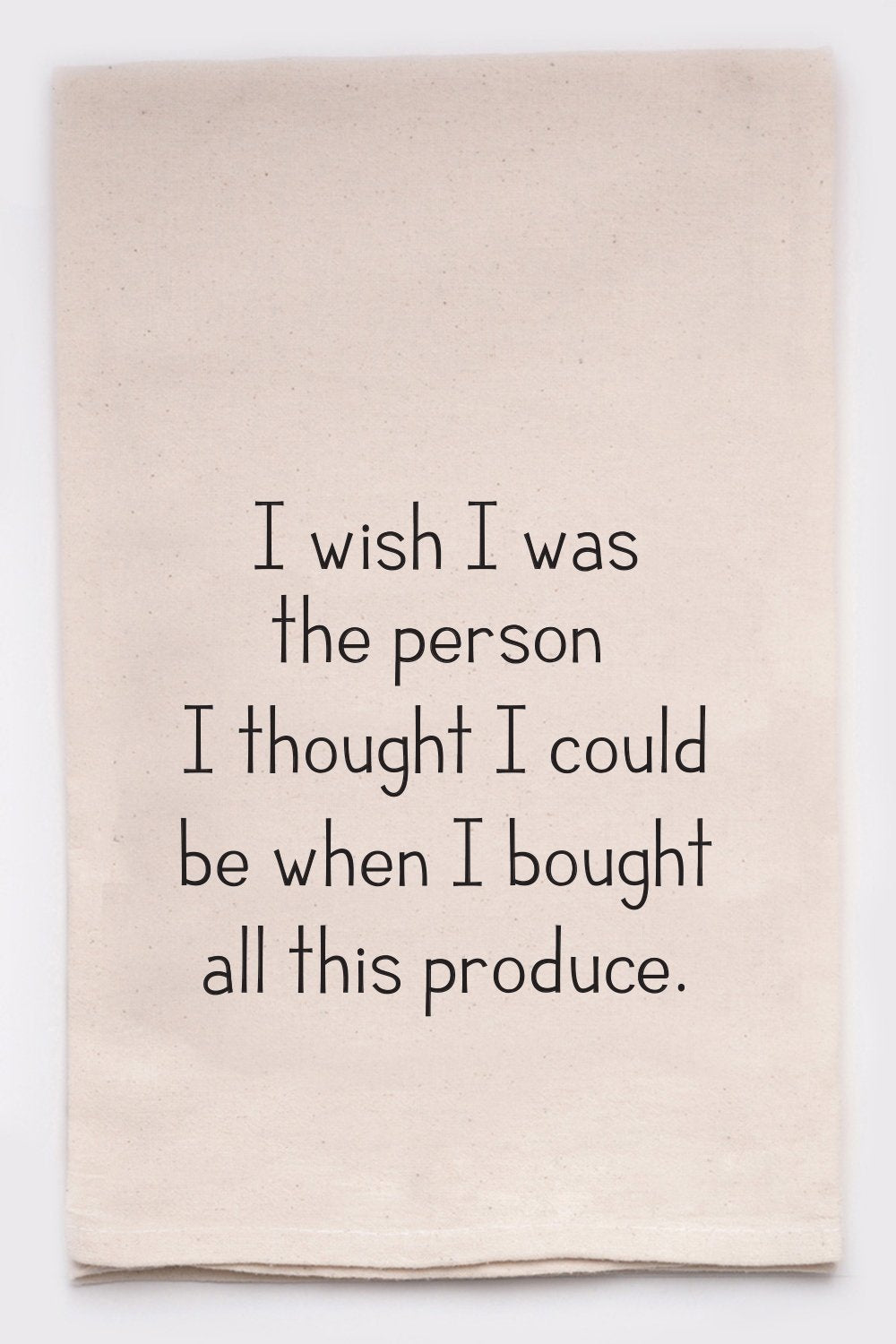 unbleached produce person towel displayed on a white background