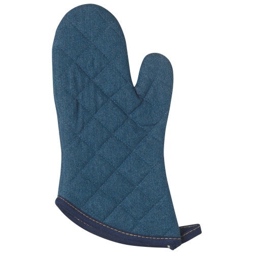blue denim hot mitt.