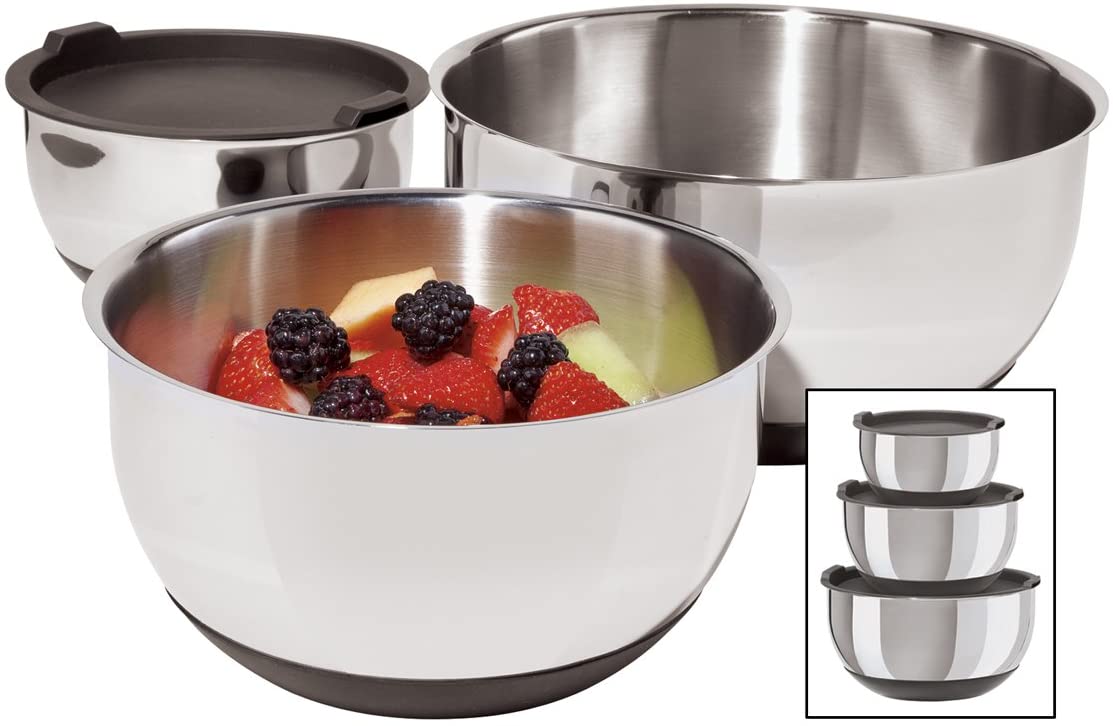 Stainless Steel Mixing Bowls with Lids - Nesting Bowls with