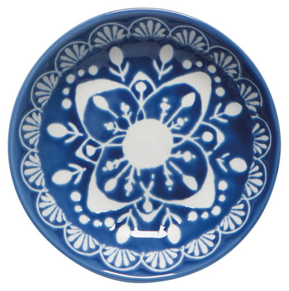 blue with white embossing porto dipping dish