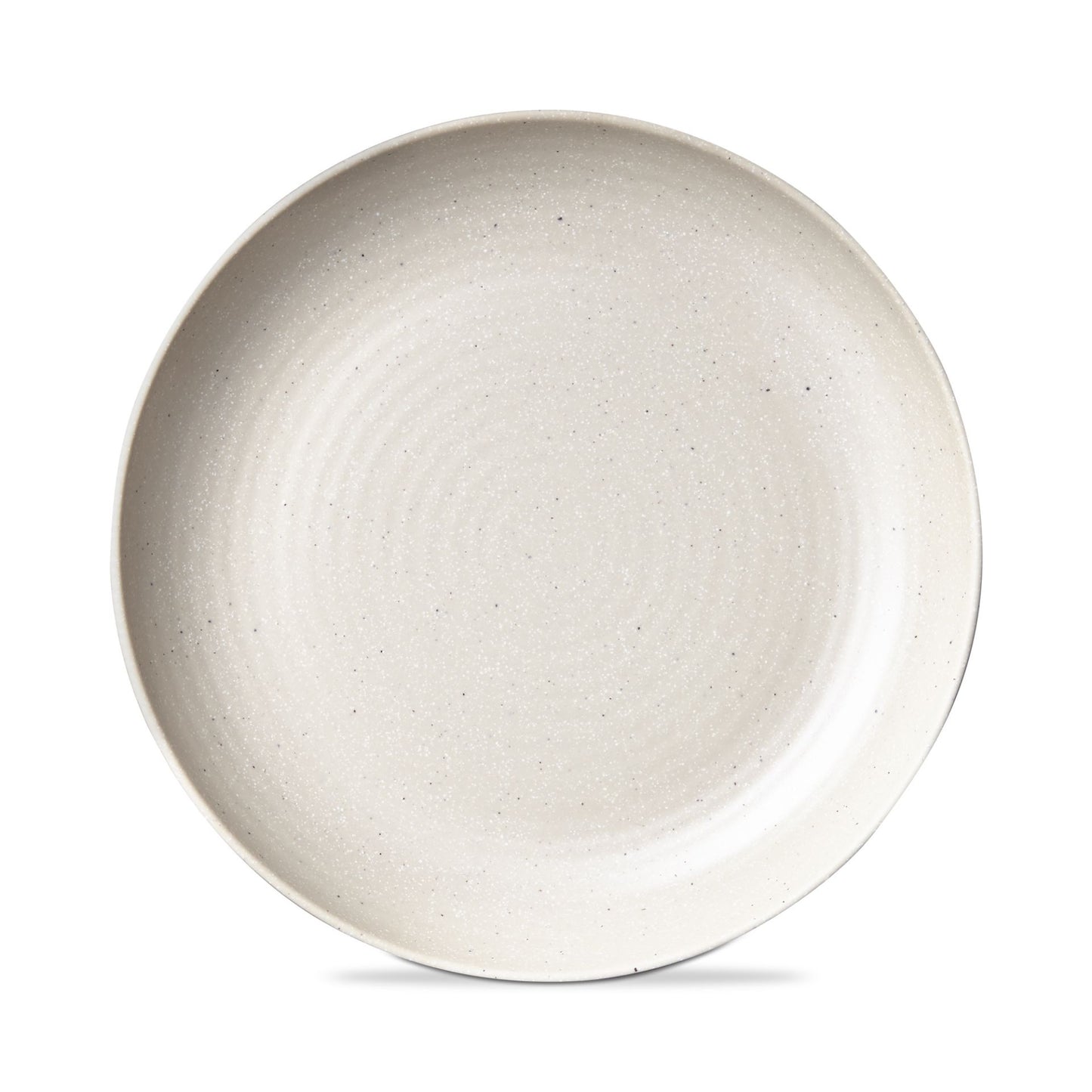 cream Brooklyn Melamine Dinner Plate on a white background.