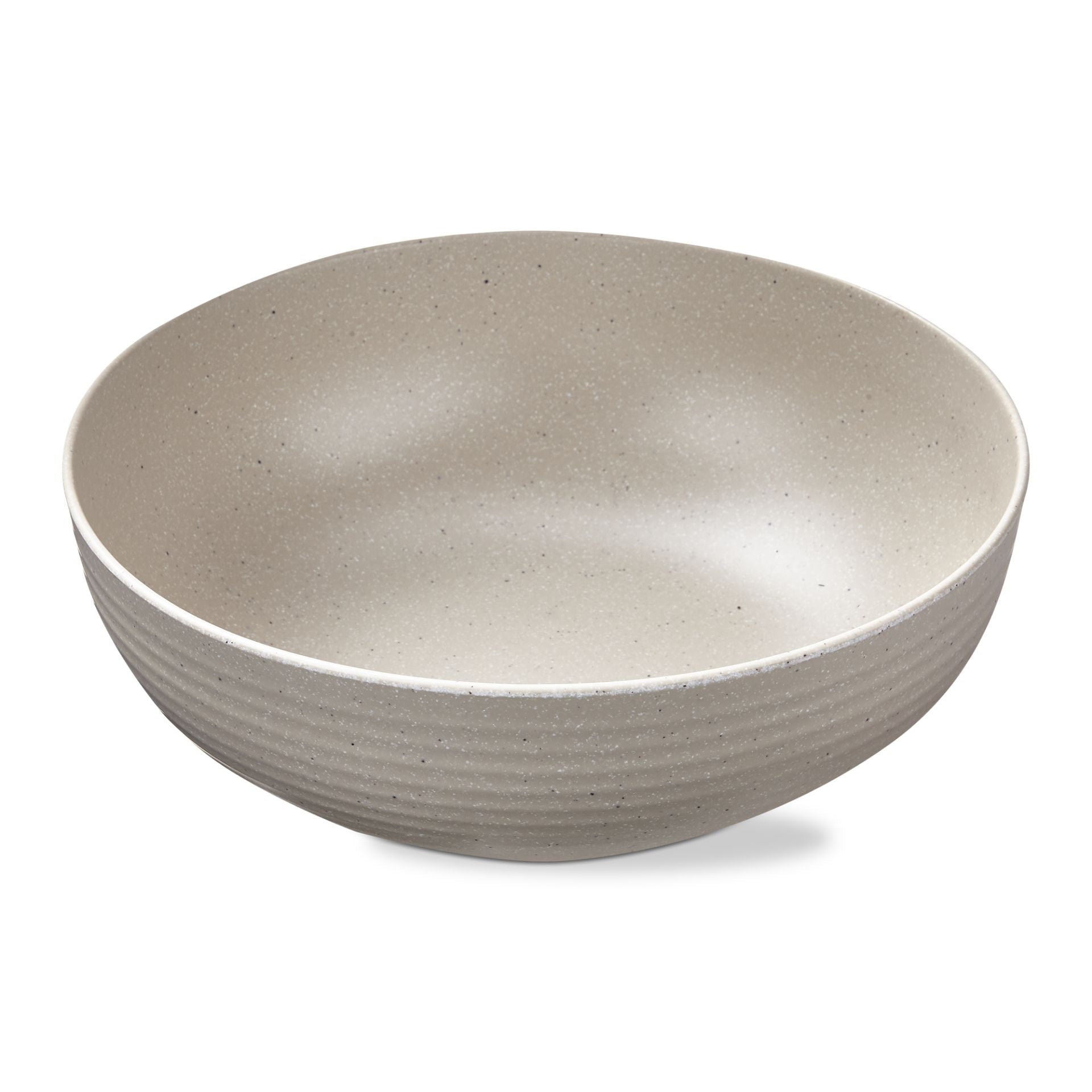 cream Brooklyn Melamine Serving Bowl on a white background.