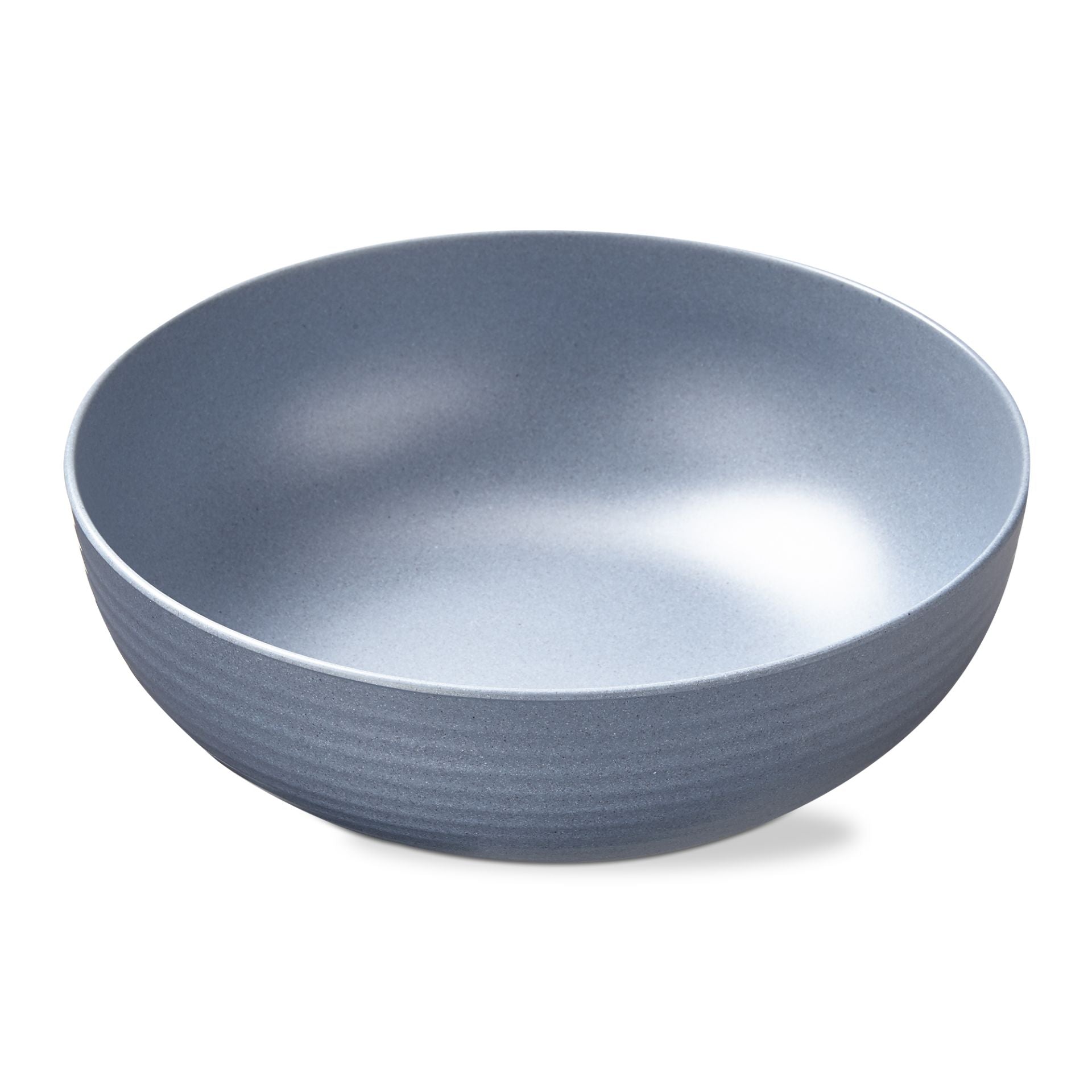 blue Brooklyn Melamine Serving Bowl on a white background.