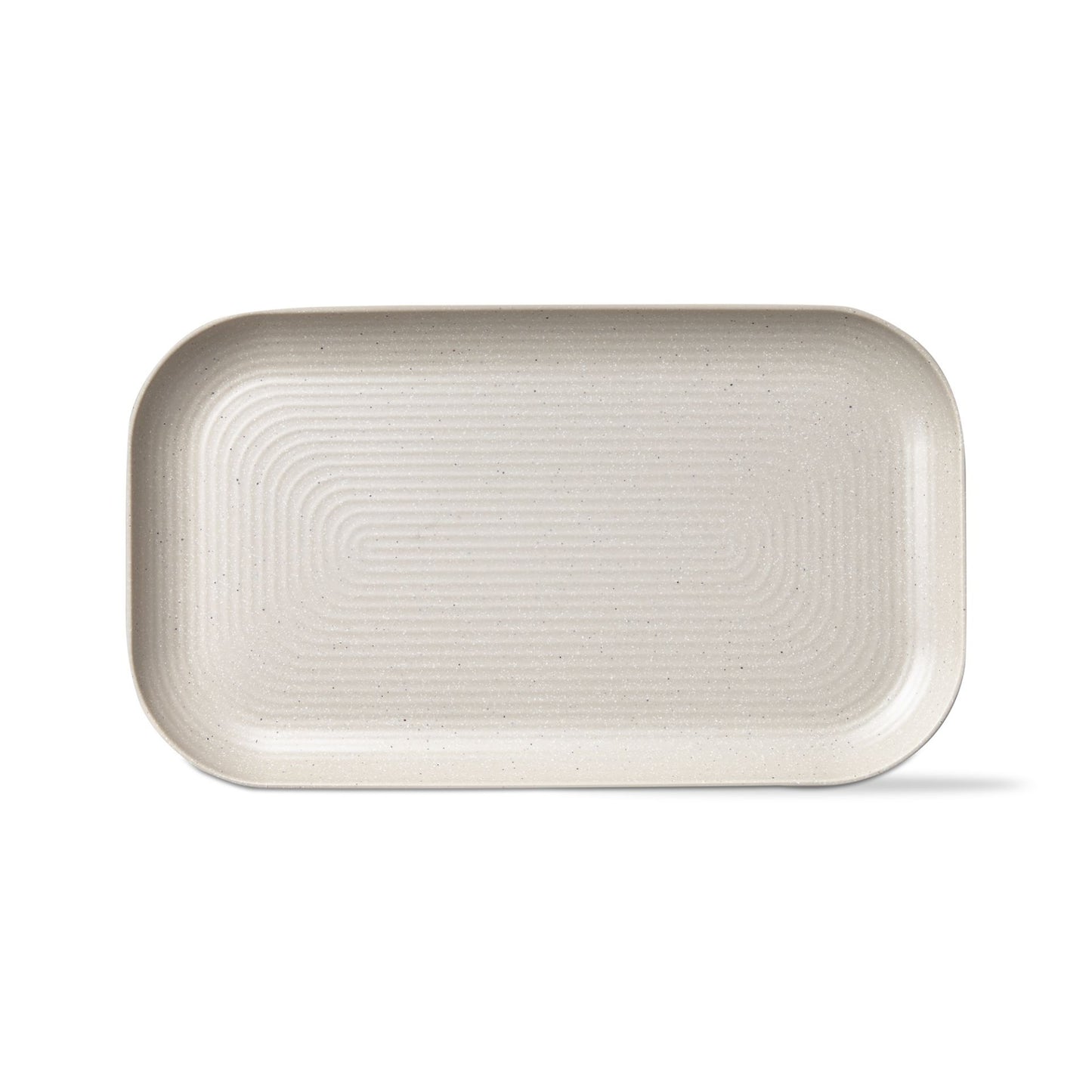 cream Brooklyn Melamine Platter on a white background.