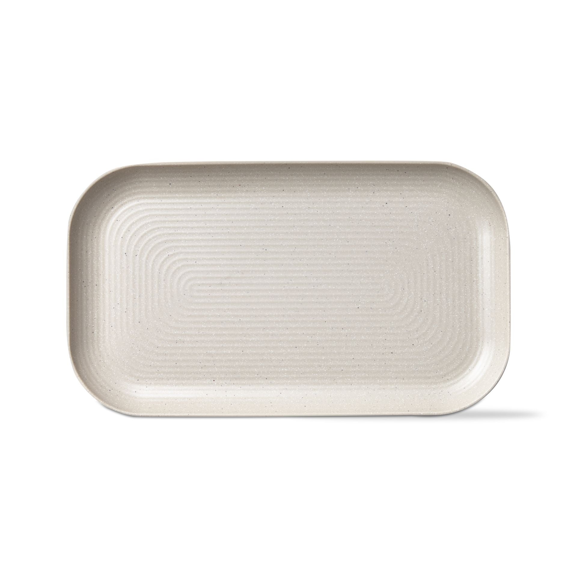 cream Brooklyn Melamine Platter on a white background.