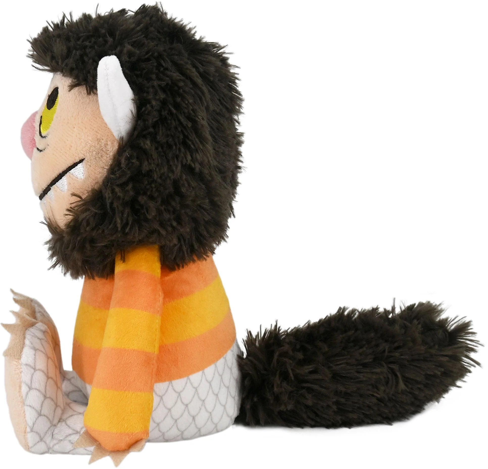 side view of Moishe Monster, Where the Wild Things Are Plush Toy on a white background