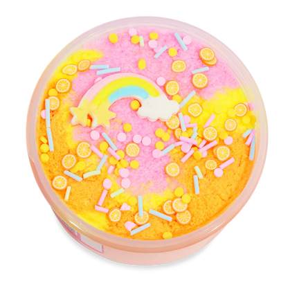 top view of jar of slime with sprinkles on it, this is not food