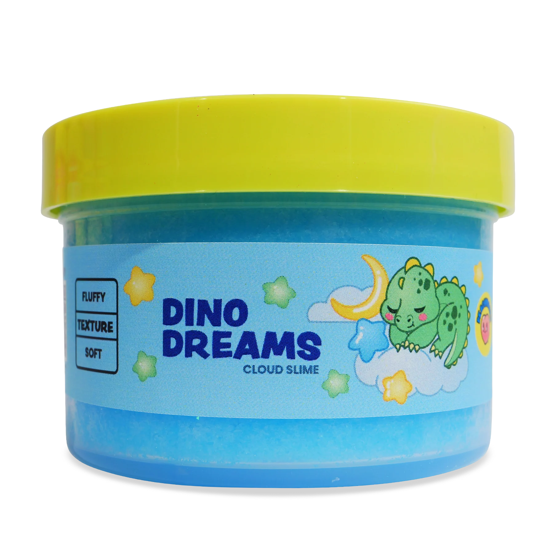 front view of jar of dino dreams slime