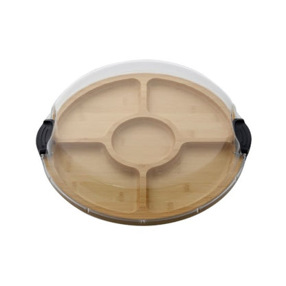 Round Build A Board with lid on it shown on a white background
