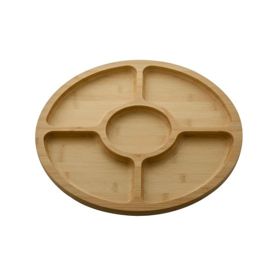 Round build a board, bamboo wood tray.