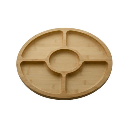 Round build a board, bamboo wood tray.