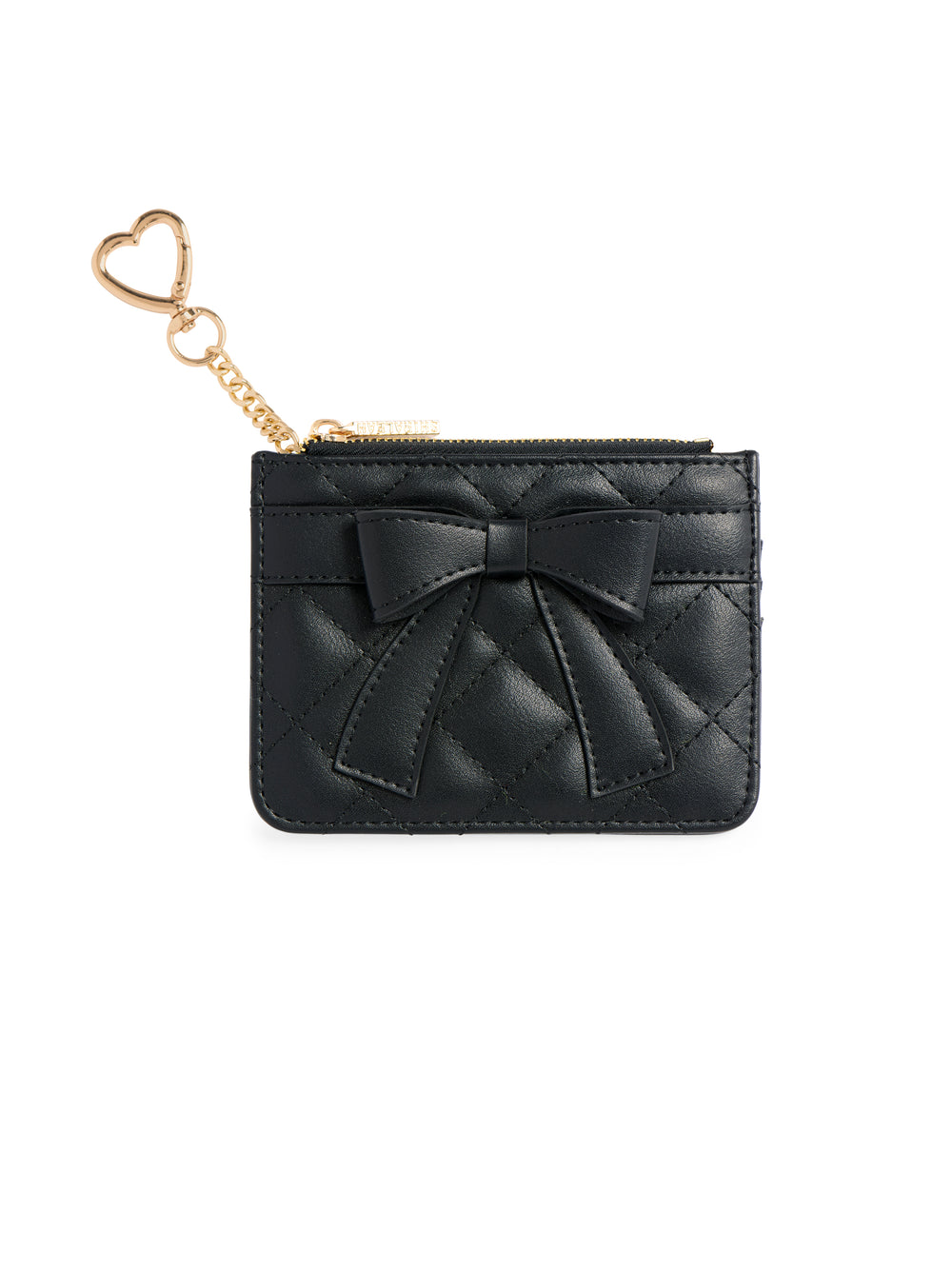 front view of black Quilted Bow Card Case