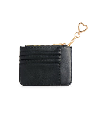 back view of black Quilted Bow Card Case