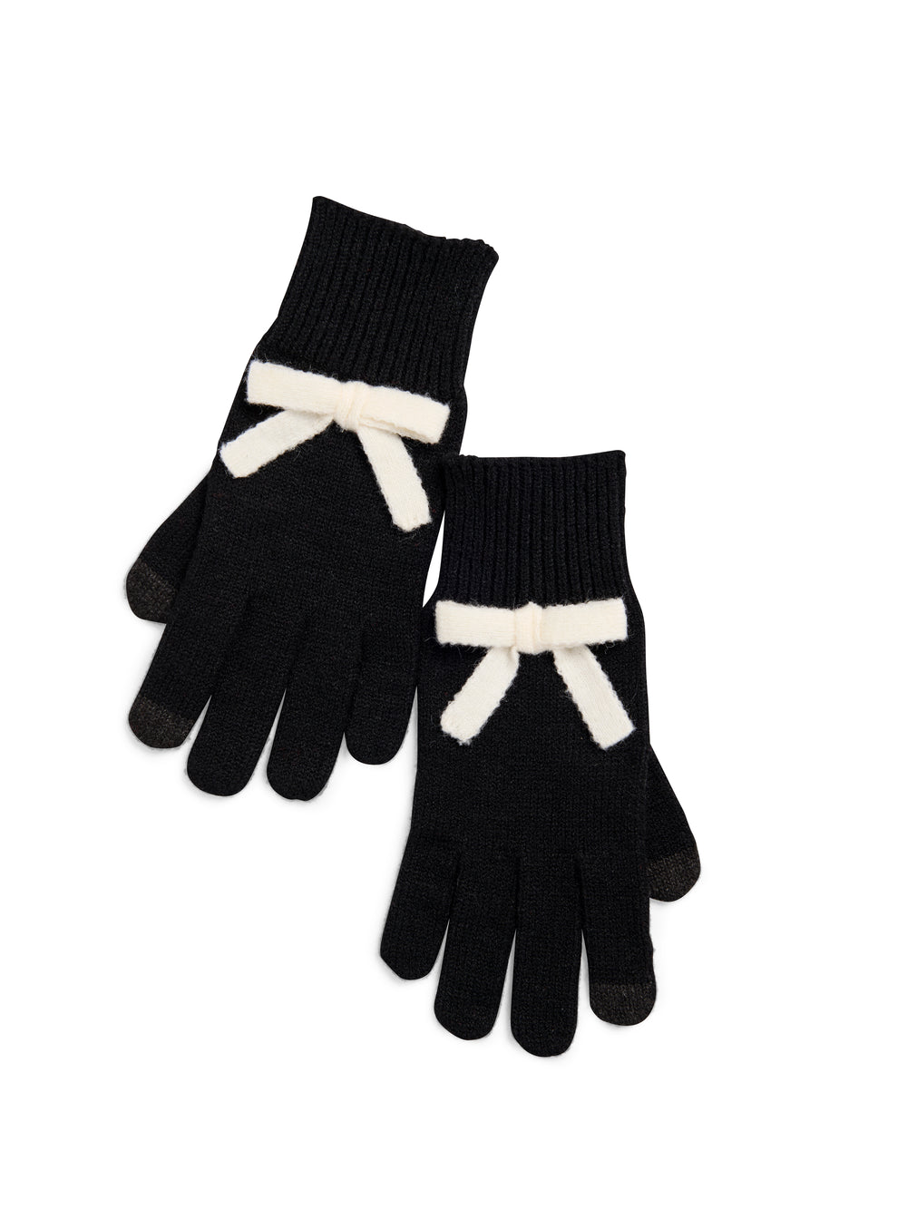 black gloves with a white bow