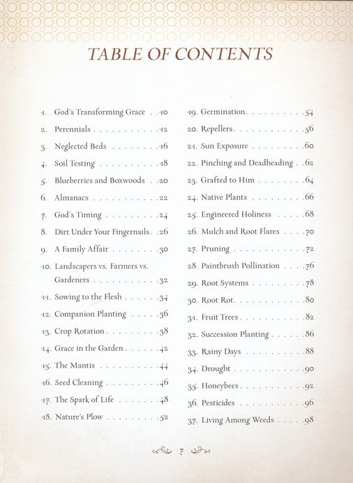 table of contents page from book.