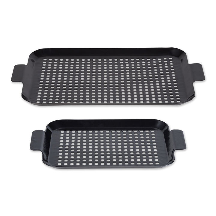 2sizes of Porcelain Coated Grill Toppers shown on a white background
