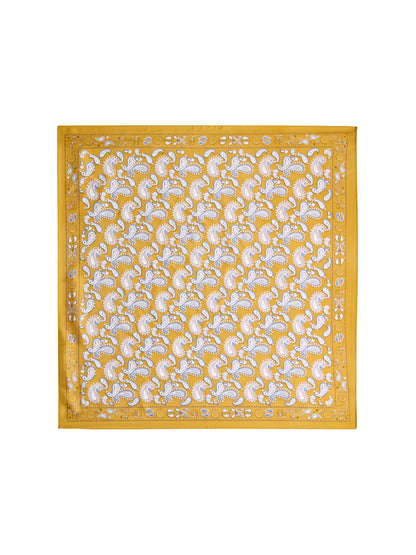 gold Silky Paisley Scarf laying flat