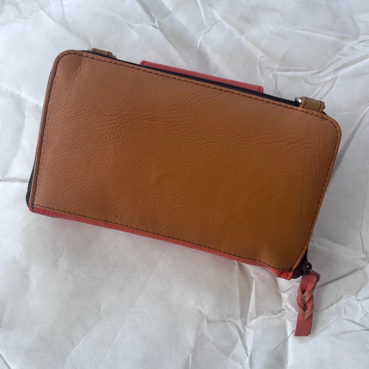 back view of orange Beatrice Clutch