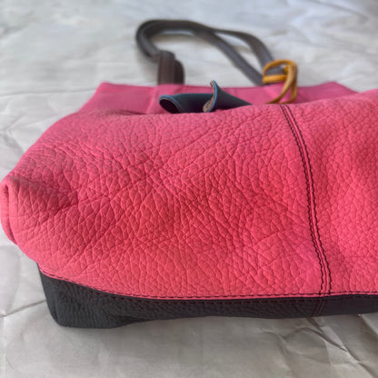bottom view of flamingo celine tote