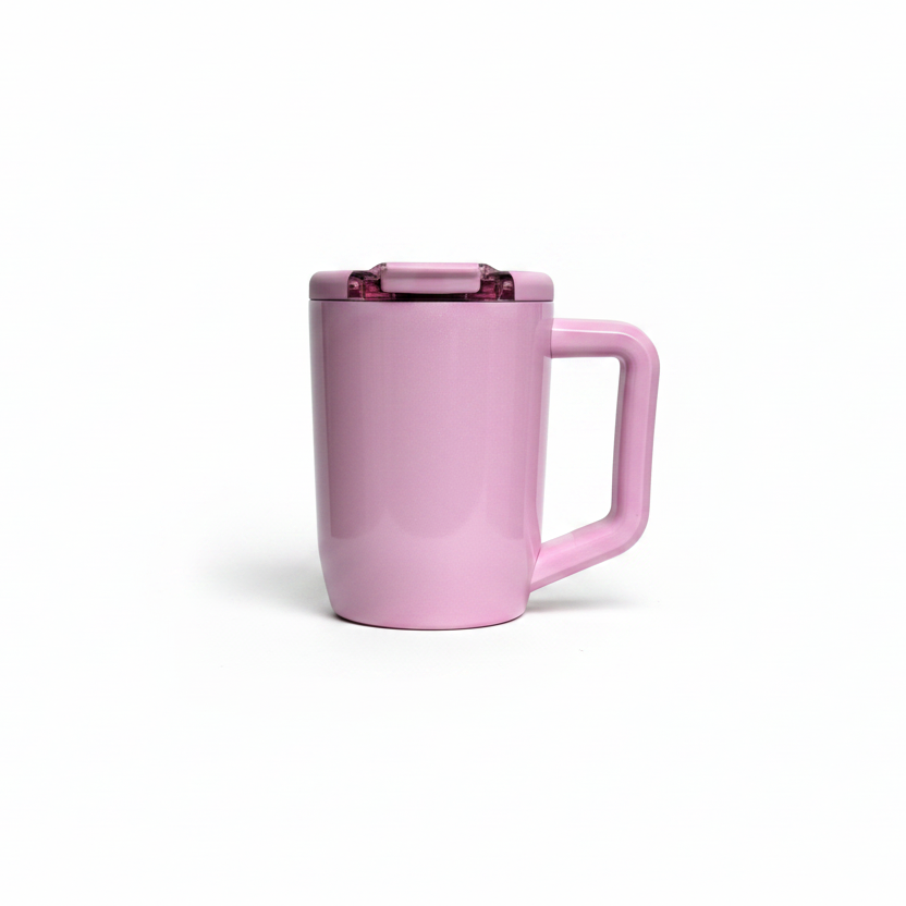 blush pink travel mug with lid