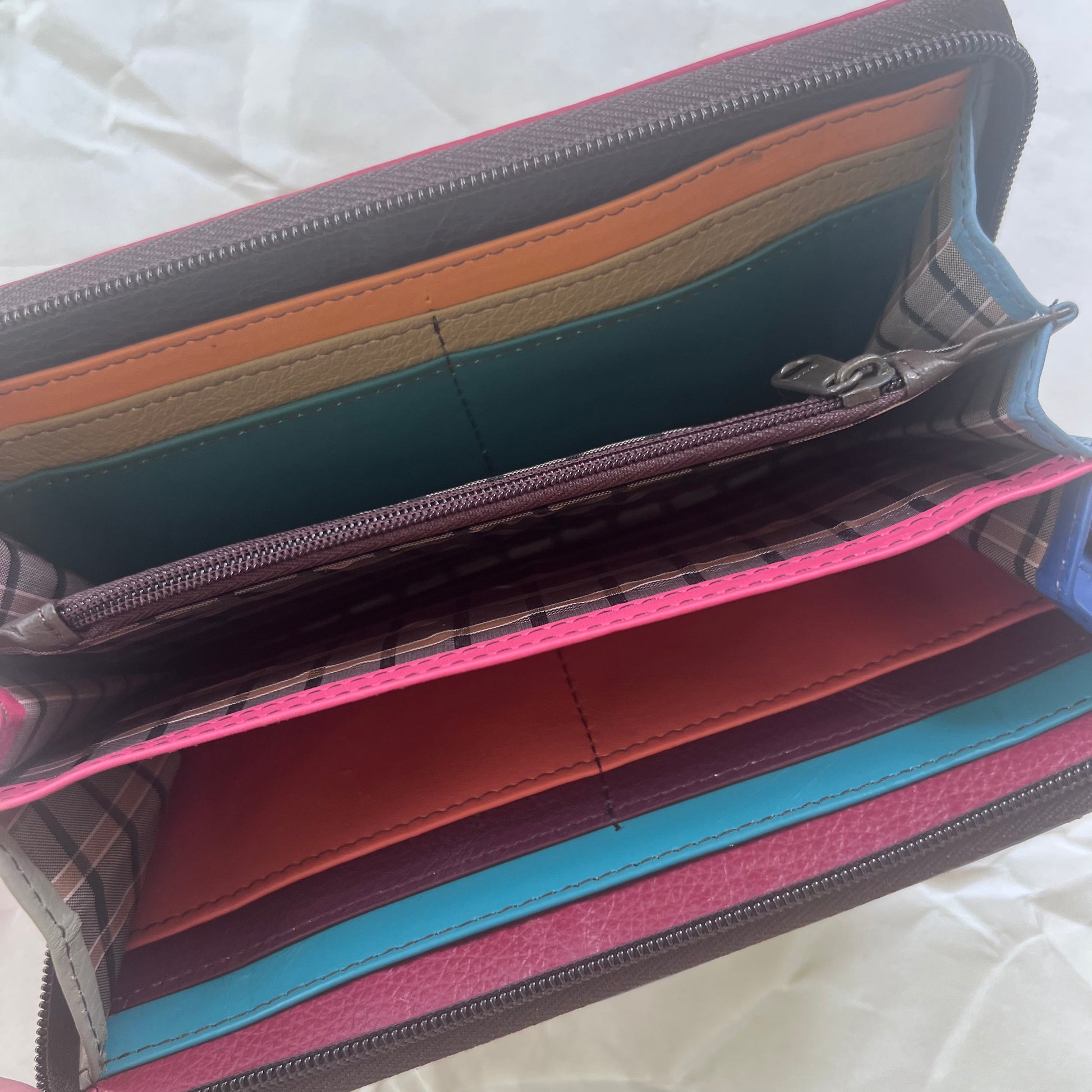 interior view of periwinkle Carla Wallet