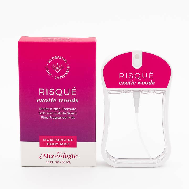 Moisturizing Body Mist, Risque and its box