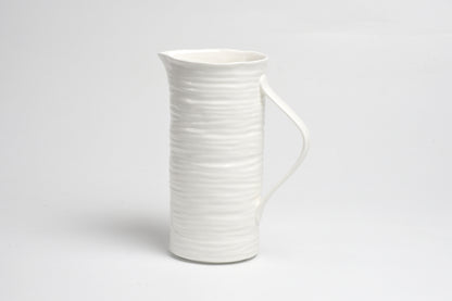 white organic ceramic pitcher