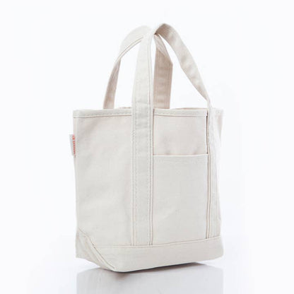 angled view of natural tote