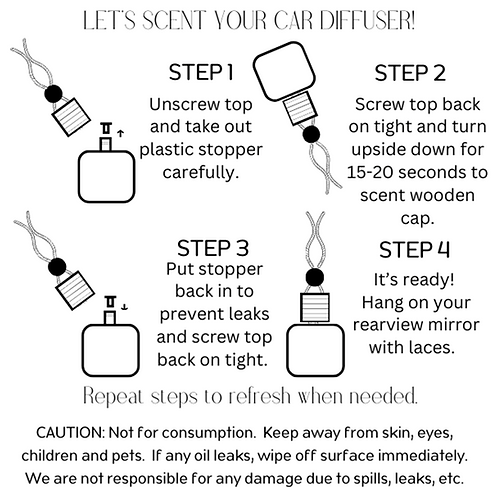 Instructions on how to use the car diffuser