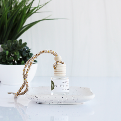 white oak and vanilla car diffuser jar