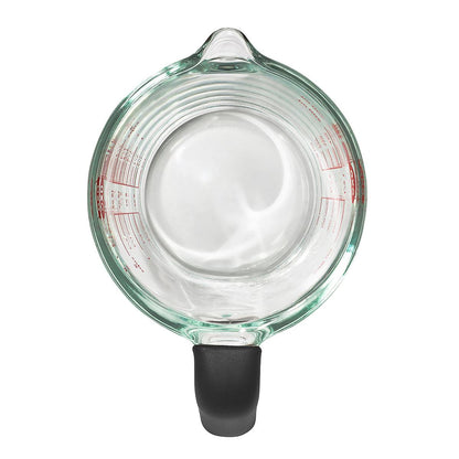 top view of Glass Measuring cup without lid.