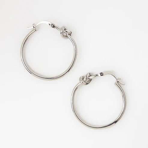 Knotted Hoop Earrings on a white background.