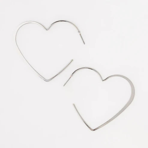 Heart Hoop Earrings on a white background.