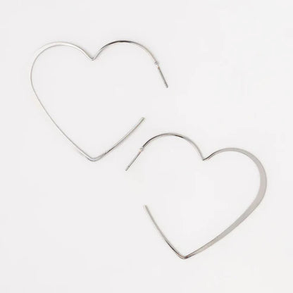 Heart Hoop Earrings on a white background.