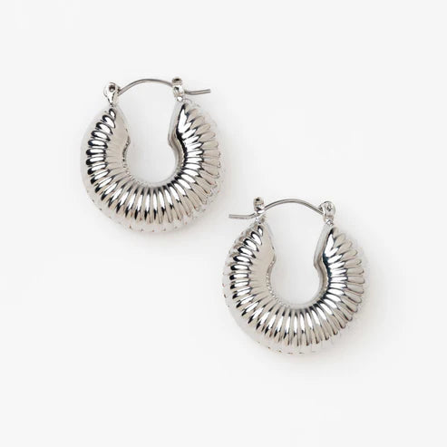 Chunky Textured Hoop Earrings on a white background.