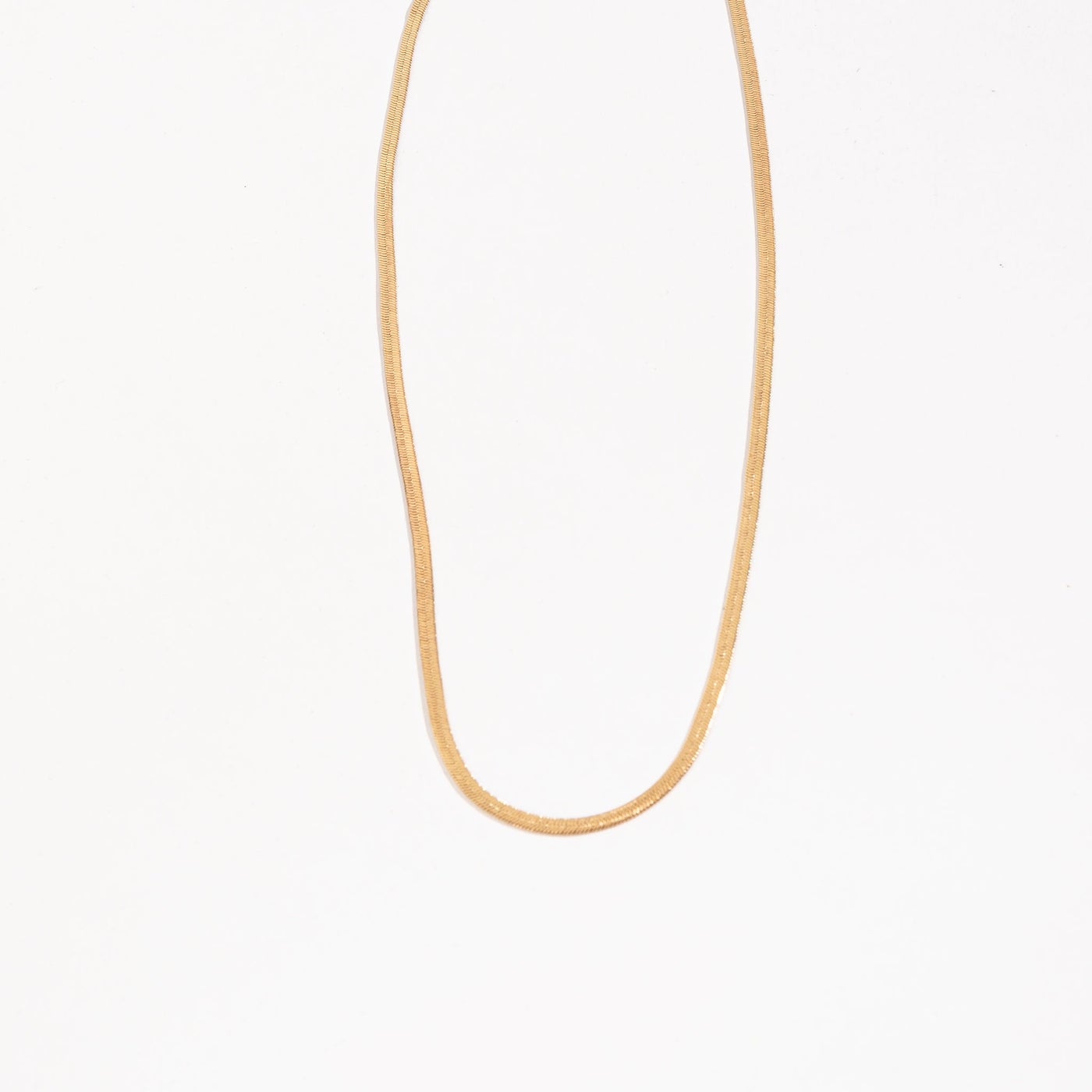 gold gerringbone chain.