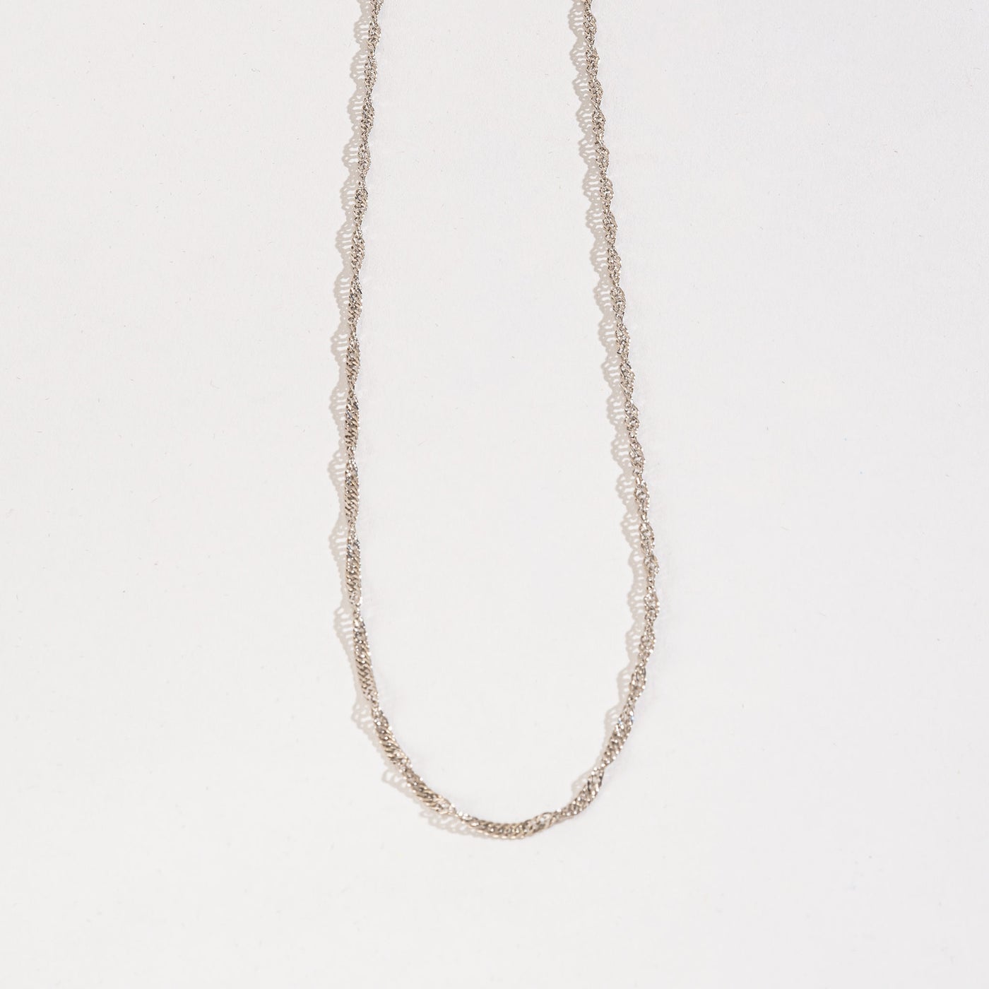 twisted silver chain necklace.