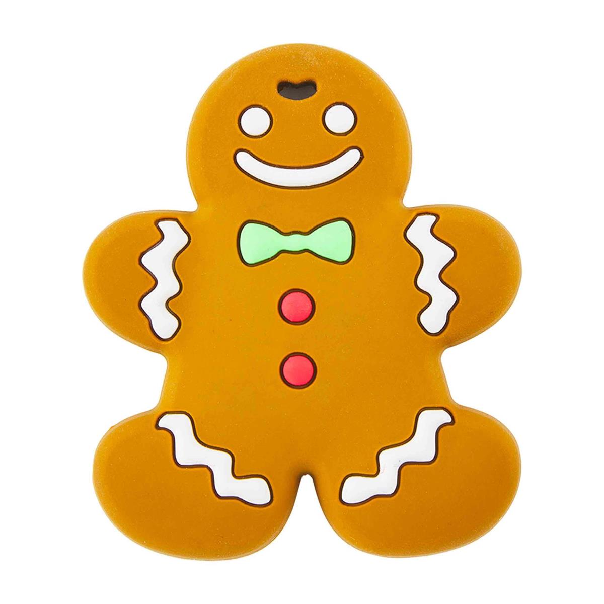 Gingerbread man silicone teether.