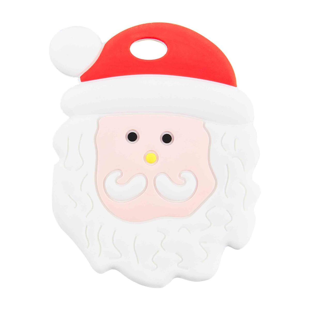 Santa Face silicone teether.