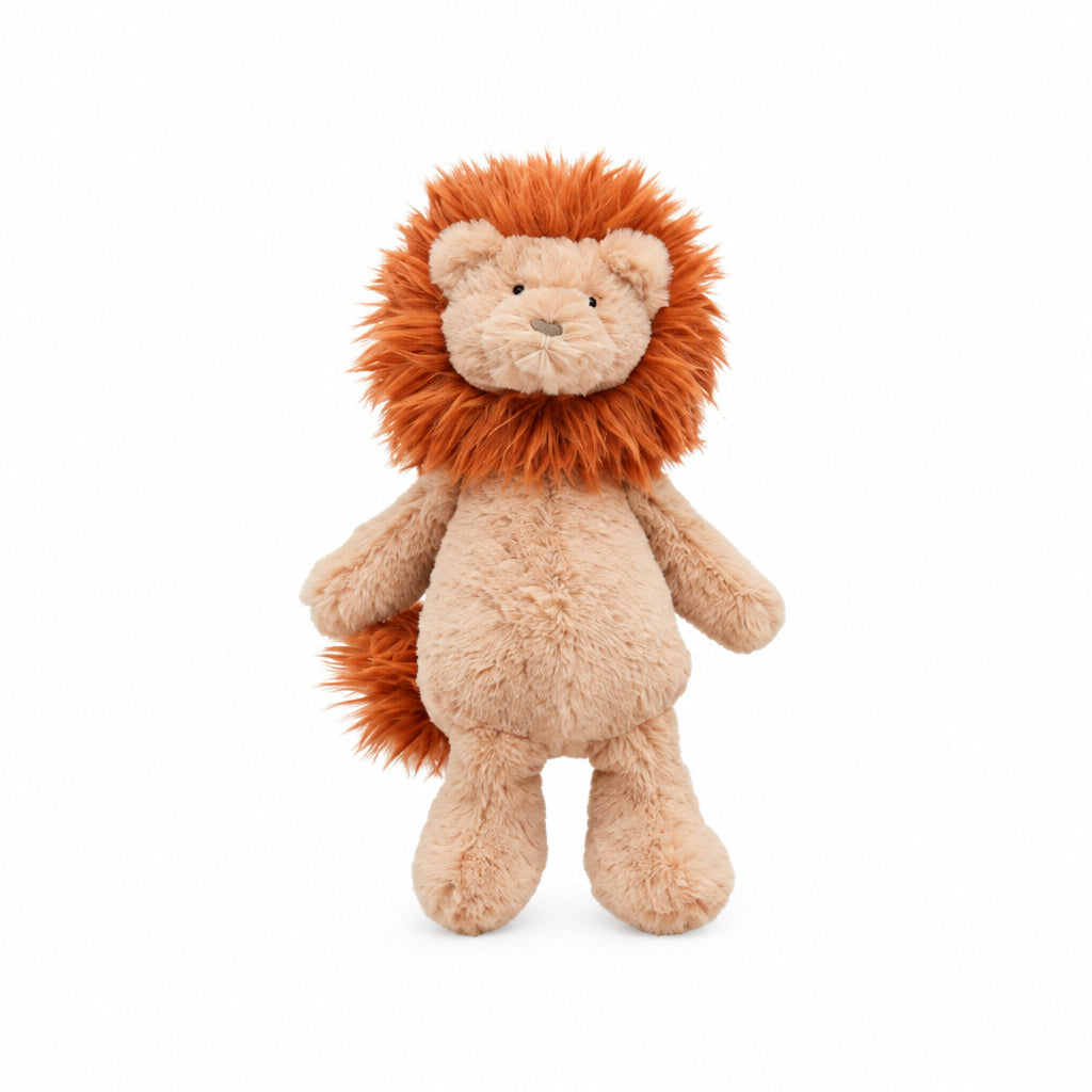 lion safari plush rattle pal on a white background