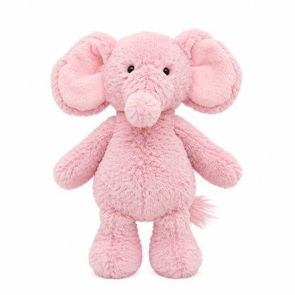 elephant safari plush rattle pal on a white background